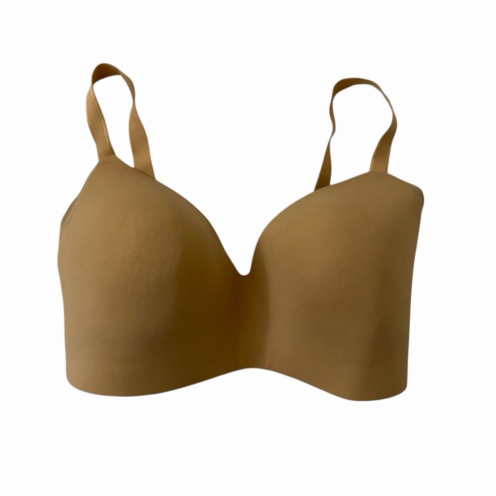 KNIX‎ T-Shirt Bra 34G Beige Warm Sand WingWoman Contour Wireless Comfort Smooth